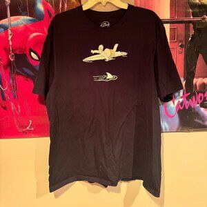 NEFF X THE SIMPSONS Homer Simpson Surfboard Black Shirt (2XL) RARE!